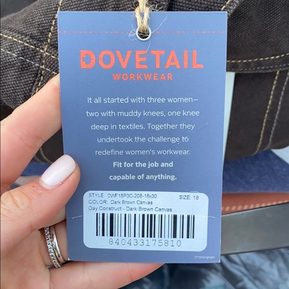 DOVETAIL workwear Day Construct-Dark Brown Canvas - Picture 4 of 4